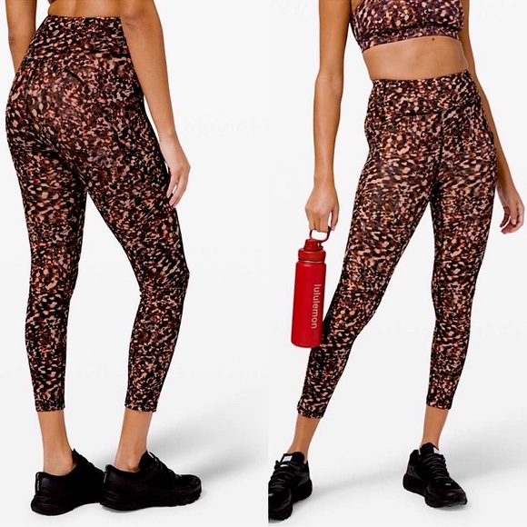 ✨RARE NWT Lululemon Invigorate High Rise Tight 25 inseam Motion Flux Multi Brown - Picture 2 of 11